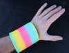 Opaque Rainbow Original HyperSpring, worn as a bracelet on Slinky Josh&